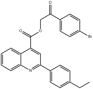 2-(4-bromophenyl)-2-oxoethyl 2-(4-ethylphenyl)-4-quinolinecarboxylate Struktur