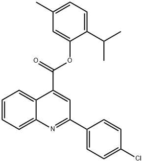 2-isopropyl-5-methylphenyl 2-(4-chlorophenyl)-4-quinolinecarboxylate Struktur