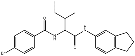 Benzamide, 4-bromo-N-[1-[[(2,3-dihydro-1H-inden-5-yl)amino]carbonyl]-2-methylbutyl]- (9CI) Struktur