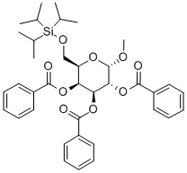 Methyl-6-O-(triisopropylsilyl)-2,3,4-tri-O-benzoyl-α-D-galactopyranoside Struktur