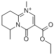 3-(ethoxycarbonyl)-6,7,8,9-tetrahydro-1,6-dimethyl-4-oxo-4H-pyrido[1,2-a]pyrimidinium Struktur