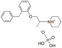 1-[2-(2-benzylphenoxy)-1-methylethyl]piperidinium dihydrogen phosphate Struktur