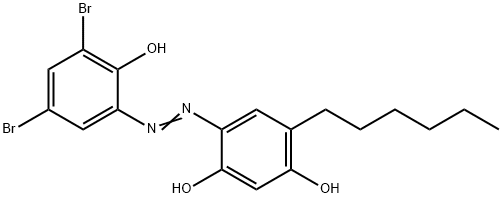 4-[(3,5-Dibromo-2-hydroxyphenyl)azo]-6-hexylresorcinol Struktur