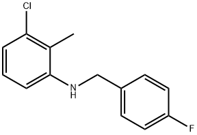 3-Chloro-N-(4-fluorobenzyl)-2-methylaniline Struktur