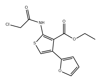 3-THIOPHENECARBOXYLIC ACID, 2-[(2-CHLOROACETYL)AMINO]-4-(2-FURANYL)-, ETHYL ESTER Struktur