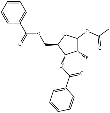 D-RIBOFURANOSE, 2-DEOXY-2-FLUORO-1-ACETATE 3,5-DIBENZOATE Struktur