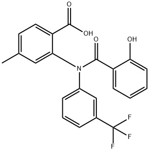 Benzoic  acid,  2-[(2-hydroxybenzoyl)[3-(trifluoromethyl)phenyl]amino]-4-methyl- Struktur