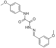 2-[2-(3-methoxybenzylidene)hydrazino]-N-(4-methoxyphenyl)-2-oxoacetamide Struktur