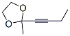 1,3-Dioxolane, 2-(1-butynyl)-2-methyl- (9CI) Struktur