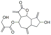 2-Hydroxymethylpropenoic acid dodecahydro-8-hydroxy-3,6,9-tris(methylene)-2-oxoazuleno[4,5-b]furan-4-yl ester Struktur