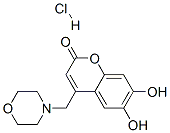 6,7-dihydroxy-4-(morpholinomethyl)-2-benzopyrone hydrochloride Struktur