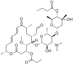 9-Deoxy-9-oxoleucomycin V 4''-butanoate 3-propanoate Struktur