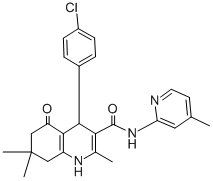 4-(4-chlorophenyl)-2,7,7-trimethyl-N-(4-methyl-2-pyridinyl)-5-oxo-1,4,5,6,7,8-hexahydro-3-quinolinecarboxamide Struktur