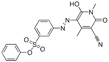 3-[(5-Cyano-1,6-dihydro-2-hydroxy-1,4-dimethyl-6-oxopyridin-3-yl)azo]benzenesulfonic acid phenyl ester Struktur