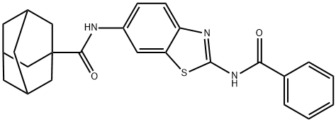 N-[2-(Benzoylamino)-6-benzothiazolyl]tricyclo[3.3.1.13,7]decane-1-carboxamide Struktur