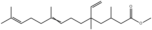 5-Ethenyl-3,5,9,13-tetramethyl-8,12-tetradecadienoic acid methyl ester Struktur