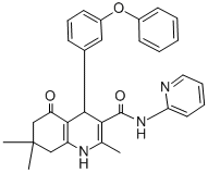 2,7,7-trimethyl-5-oxo-4-(3-phenoxyphenyl)-N-(2-pyridinyl)-1,4,5,6,7,8-hexahydro-3-quinolinecarboxamide Struktur