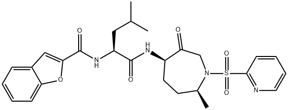 N-[(1S)-1-[[[(4R,7S)-Hexahydro-7-methyl-3-oxo-1-(2-pyridinylsulfonyl)-1H-azepin-4-yl]amino]carbonyl]-3-methylbutyl]-2-benzofurancarboxamide Struktur