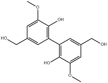 6,6'-dihydroxy-5,5'-dimethoxy-(1,1'-biphenyl)-3,3'-dimethanol Struktur