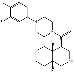 ((4S,4aS,8aR)-decahydroisoquinolin-4-yl)(4-(3,4-difluorophenyl)piperazin-1-yl)methanone Struktur