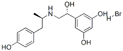 1,3-Benzenediol, 5-[1-hydroxy-2-[[2-(4-hydroxyphenyl)-1-methylethyl]amino]ethyl]-, hydrobromide, (R*,R*)-(+-)- Struktur