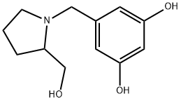 1,3-Benzenediol, 5-[[2-(hydroxymethyl)-1-pyrrolidinyl]methyl]- (9CI) Struktur