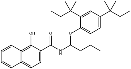 N-[1-[2,4-bis(1,1-dimethylpropyl)phenoxy]butyl]-1-hydroxynaphthalene-2-carboxamide  Struktur