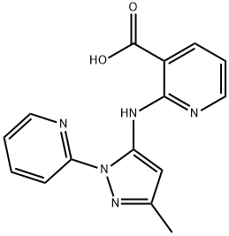 2-[[3-methyl-1-(2-pyridinyl)-1H-pyrazol-
5-yl]amino]nicotinic acid Struktur