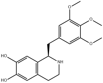 d-1-(3,4,5-Trimethoxybenzyl)-6,7-dihydroxy-1,2,3,4-tetrahydroisoquinoline Struktur