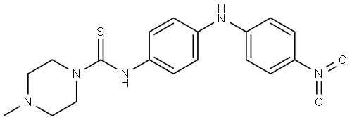 4-Methyl-N-[4-[(4-nitrophenyl)amino]phenyl]-1-piperazinecarbothioamide Struktur