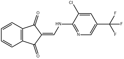 2-({[3-chloro-5-(trifluoromethyl)-2-pyridinyl]amino}methylene)-1H-indene-1,3(2H)-dione Struktur