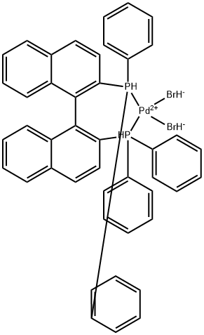 dibromo(2,2'-bis(diphenylphosphino)-1,1'-binaphthyl)palladium(II) Struktur