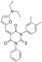 4,6(1H,5H)-Pyrimidinedione,  5-[[5-(diethylamino)-2-furanyl]methylene]-1-(3,4-dimethylphenyl)dihydro-3-phenyl-2-thioxo- Struktur