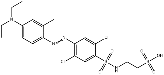 2-[[[2,5-Dichloro-4-[2-methyl-4-(diethylamino)phenylazo]phenyl]sulfonyl]amino]ethanesulfonic acid Struktur