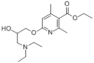 Nicotinic acid, 6-(3-diethylamino-2-hydroxypropoxy)-2,4-dimethyl-, eth yl ester Struktur