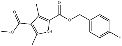 1H-Pyrrole-2,4-dicarboxylicacid,3,5-dimethyl-,2-[(4-fluorophenyl)methyl]4-methylester(9CI) Struktur