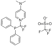 1-(DIFLUORO-DIPHENYL-PHOSPHANYL-METHYL)-4-DIMETHYLAMINO-PYRIDINIUM TRIFLATE Struktur