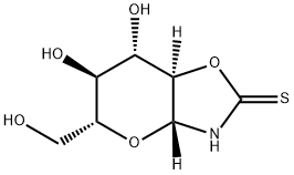 2H-Pyrano[2,3-d]oxazole-2-thione, hexahydro-6,7-dihydroxy-5-(hydroxymethyl)-, (3aR,5R,6S,7S,7aR)- (9CI) Struktur