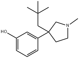 3-[3-(2,2-Dimethylpropyl)-1-methyl-3-pyrrolidinyl]phenol Struktur