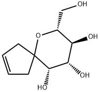 6-Oxaspiro[4.5]dec-2-ene-8,9,10-triol, 7-(hydroxymethyl)-, (7R,8S,9S,10S)- (9CI) Struktur