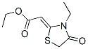 ethyl (3-ethyl-4-oxothiazolidin-2-ylidene)acetate Struktur