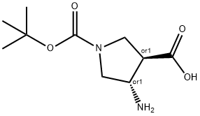 TRANS-4-AMINO-1-BOC-PYRROLIDINE-3-CARBOXYLIC ACID
 Struktur