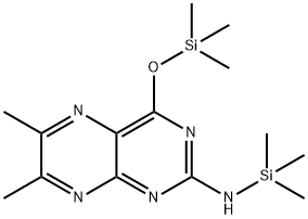 6,7-Dimethyl-N-(trimethylsilyl)-4-(trimethylsilyloxy)pteridin-2-amine Struktur