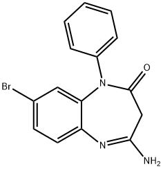 4-Amino-8-bromo-1,3-dihydro-1-phenyl-2H-1,5-benzodiazepin-2-one Struktur