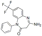 4-Amino-1,3-dihydro-1-phenyl-8-(trifluoromethyl)-2H-1,5-benzodiazepin-2-one Struktur