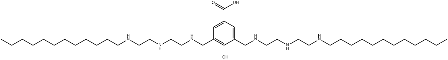 3,5-bis[[[2-[[2-(dodecylamino)ethyl]amino]ethyl]amino]methyl]-4-hydroxybenzoic acid Struktur