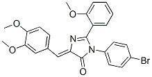 4H-Imidazol-4-one,  3-(4-bromophenyl)-5-[(3,4-dimethoxyphenyl)methylene]-3,5-dihydro-2-(2-methoxyphenyl)- Struktur