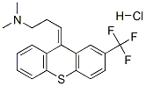 (E)-N,N-dimethyl-3-[2-(trifluoromethyl)-9H-thioxanthen-9-ylidene]propylamine hydrochloride Struktur