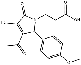 3-[3-ACETYL-4-HYDROXY-2-(4-METHOXY-PHENYL)-5-OXO-2,5-DIHYDRO-PYRROL-1-YL]-PROPIONIC ACID Struktur