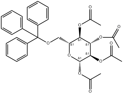 6-TRITYL-1,2,3,4-TETRA-O-ACETYL-BETA-D-GLUCOSE Struktur